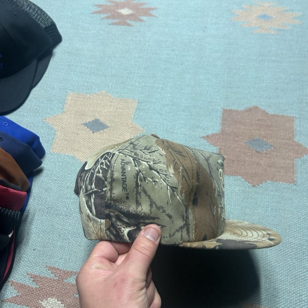 Vintage 90s snapback hat camo cap Rhodes Inc Michigan realtree made in USA - Picture 8 of 8